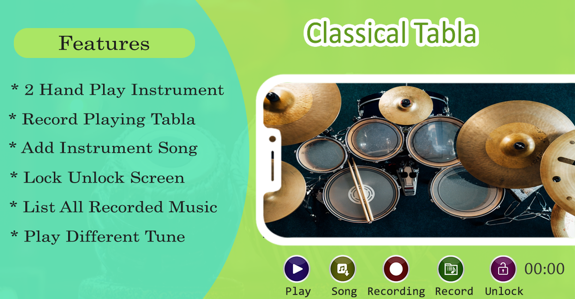 Tabla Drum Music Instrument - Image screenshot of android app