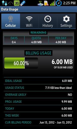 Data Usage - عکس برنامه موبایلی اندروید