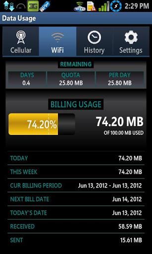 Data Usage - Image screenshot of android app