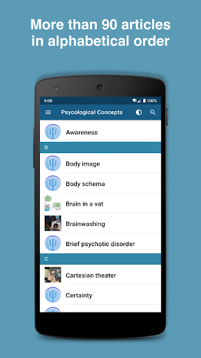 Psychological concepts' Handbook - Image screenshot of android app