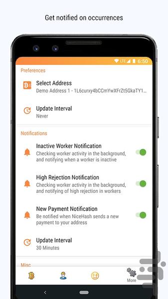 NiceHash Watch - Image screenshot of android app