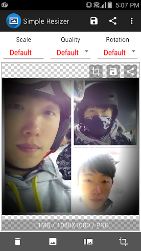 Reducing Image File Size - Image screenshot of android app
