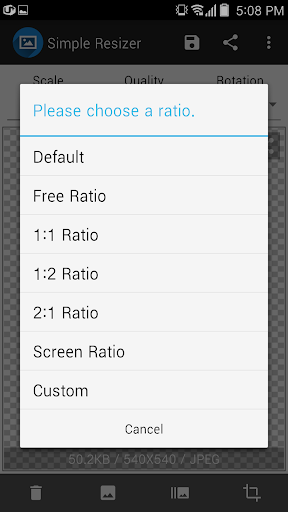 Reducing Image File Size - Image screenshot of android app