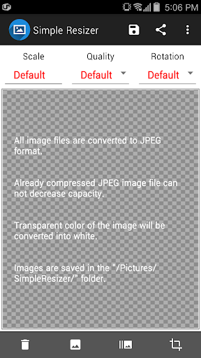 Reducing Image File Size - Image screenshot of android app