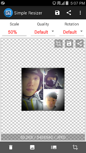 Reducing Image File Size - Image screenshot of android app