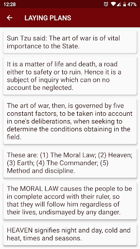 Art of War (Sun Tzu) - Image screenshot of android app