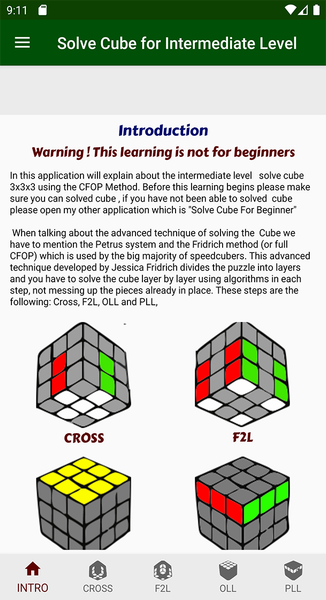 Solve Cube for Intermediate - Image screenshot of android app