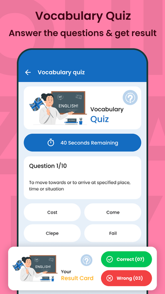 English Dictionary: Vocabulary - عکس برنامه موبایلی اندروید