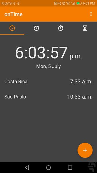 ساعت پیشرفته گوشی آن تایم - Image screenshot of android app