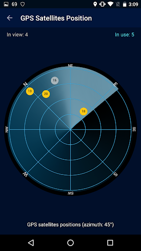GPS-Status Data: Signal,Radars - Image screenshot of android app