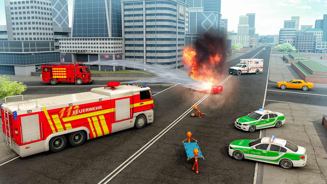 Stickman Fire Truck Simulator - عکس بازی موبایلی اندروید