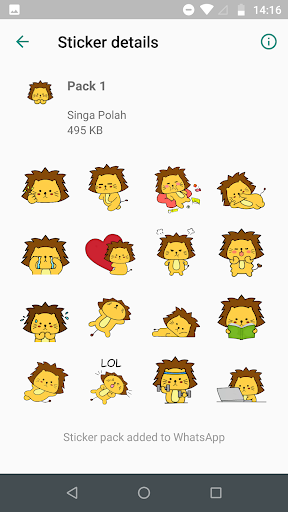 Singa Polah Stickers for WhatsApp - Image screenshot of android app