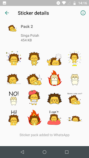 Singa Polah Stickers for WhatsApp - Image screenshot of android app