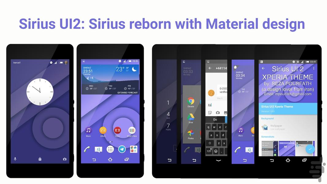 Sirius UI2 Xperia Theme - عکس برنامه موبایلی اندروید