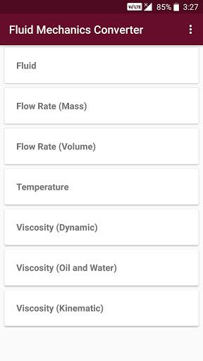 Fluid Mechanics Converter - عکس برنامه موبایلی اندروید