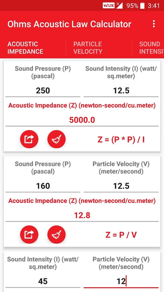 Ohms Acoustic Law Calculator - عکس برنامه موبایلی اندروید