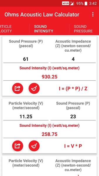 Ohms Acoustic Law Calculator - Image screenshot of android app