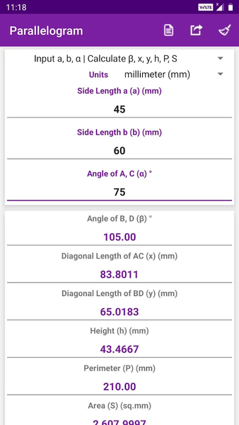 Geometry Calculator - Image screenshot of android app
