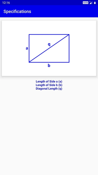 Rectangle Calculator - Image screenshot of android app