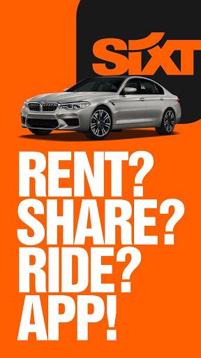 SIXT rent. share. ride. plus. - Image screenshot of android app