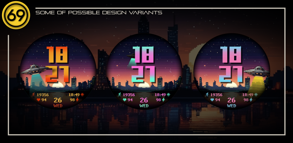 [69D] ARCADE UFO watch face - عکس برنامه موبایلی اندروید