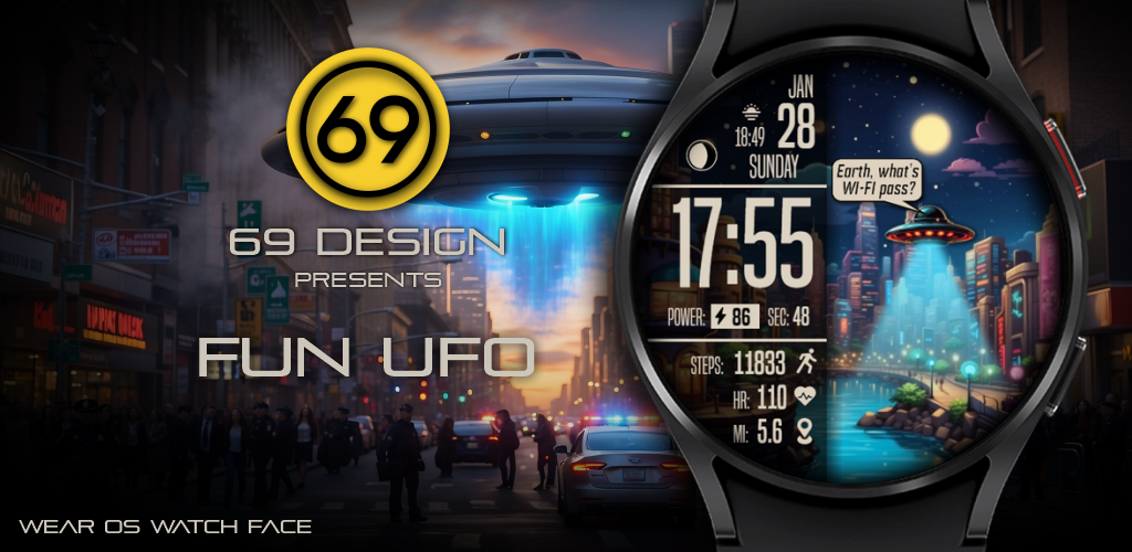 [69D] FUN UFO animated watch - عکس برنامه موبایلی اندروید