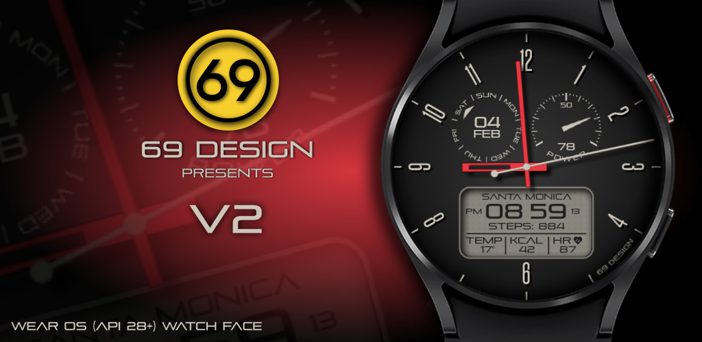 [69D] V2 - hybrid watch face - عکس برنامه موبایلی اندروید