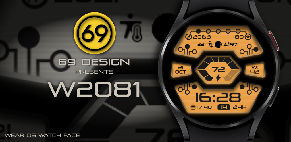 [69D] W2081 digital watch face - Image screenshot of android app