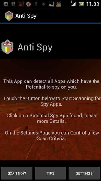 Anti Spy for Paranoids - Image screenshot of android app