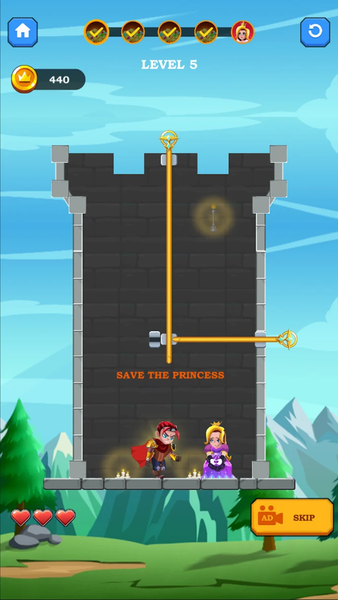 Knight Rescue Puzzle - Gameplay image of android game
