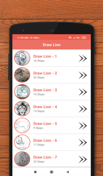How to Draw Lion - Image screenshot of android app