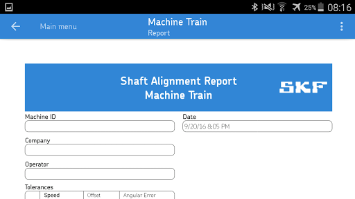SKF Machine train alignment - عکس برنامه موبایلی اندروید