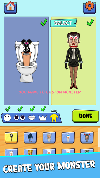 Guess Real WC Monster - Gameplay image of android game