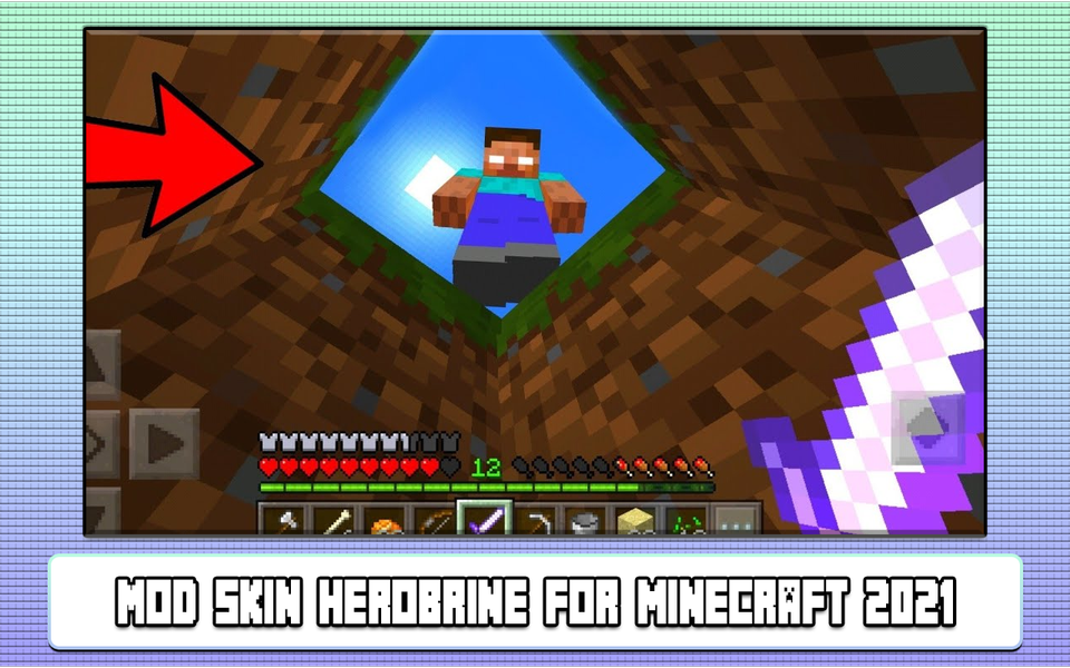 Mod Skin Herobrine for Minecra - Gameplay image of android game