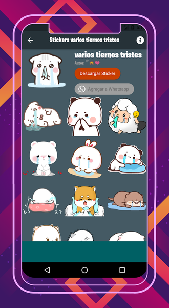 Sad cats sticker. - Image screenshot of android app