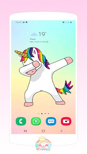 Kawaii Unicorn wallpapers cute background - Image screenshot of android app