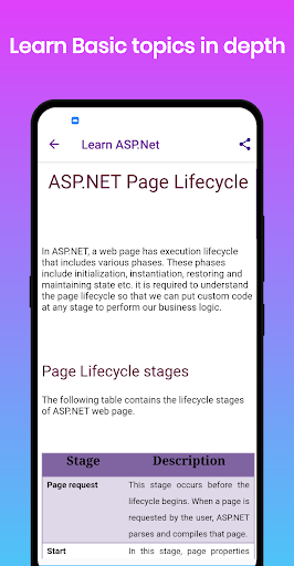 Learn ASP.NET - عکس برنامه موبایلی اندروید