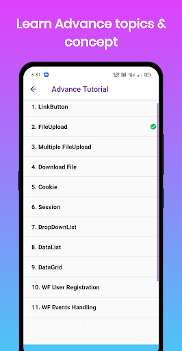Learn ASP.NET - عکس برنامه موبایلی اندروید