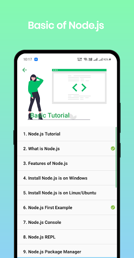 Learn Node.js - عکس برنامه موبایلی اندروید