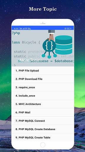 Learn PHP - عکس برنامه موبایلی اندروید