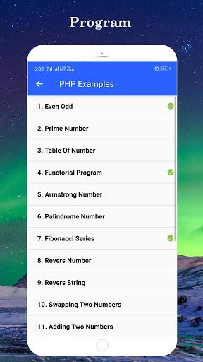Learn PHP - عکس برنامه موبایلی اندروید