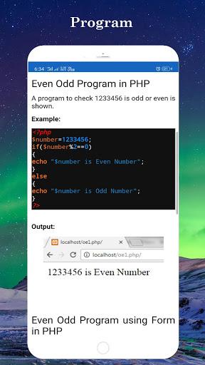 Learn PHP - عکس برنامه موبایلی اندروید