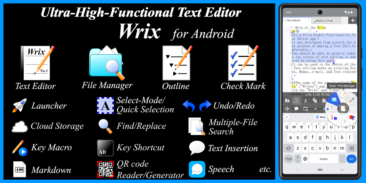 Wrix - Ultra Text Editor - Image screenshot of android app