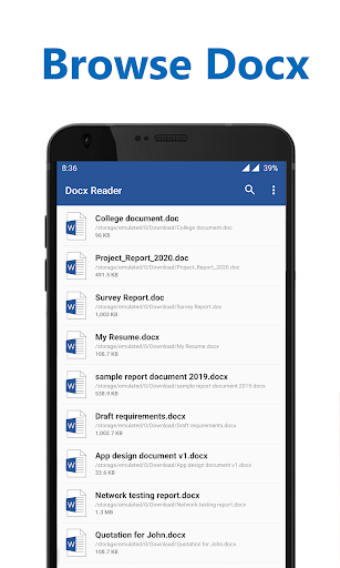 Docx Reader - Word, Document, - عکس برنامه موبایلی اندروید