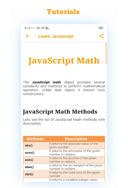 Learn Javascript - عکس برنامه موبایلی اندروید