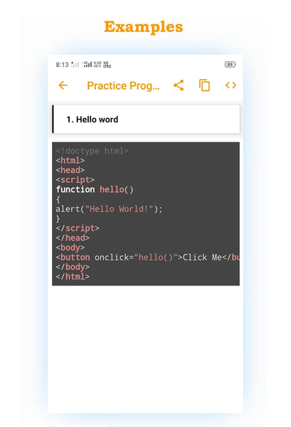 Learn Javascript - عکس برنامه موبایلی اندروید