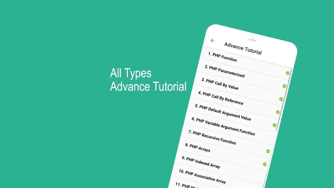 Learn PHP - عکس برنامه موبایلی اندروید