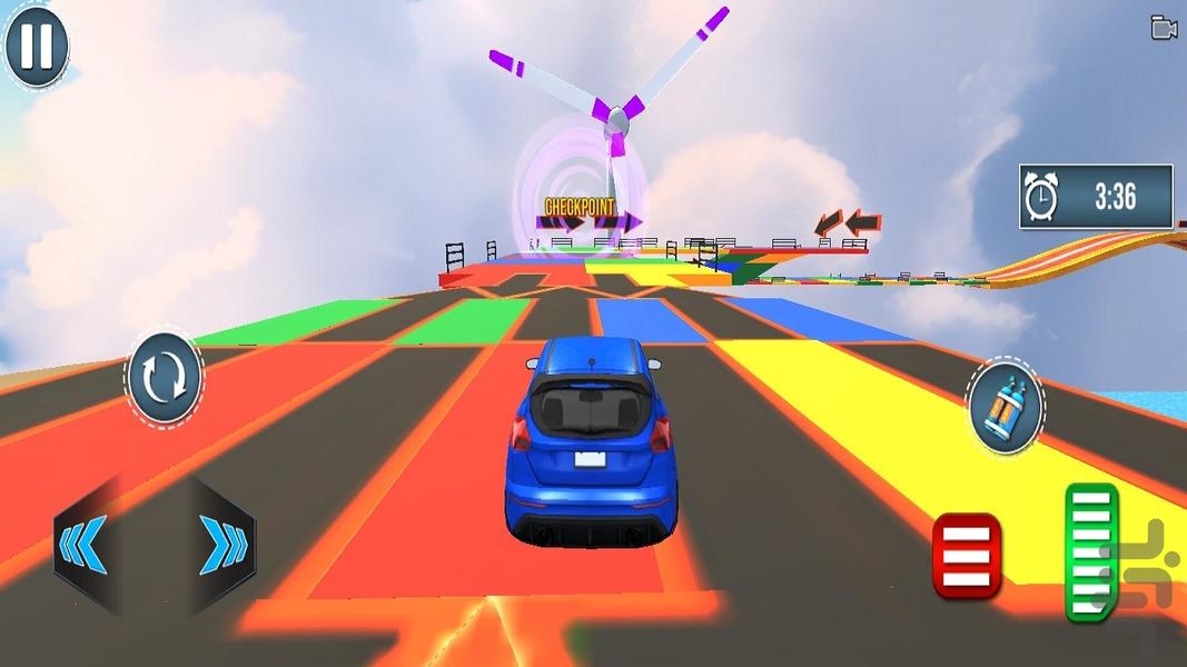 مانعهای ماشین در رمپ آسمانی - عکس بازی موبایلی اندروید