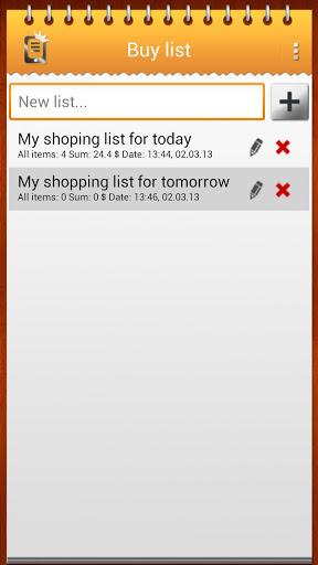 Buy list - Image screenshot of android app