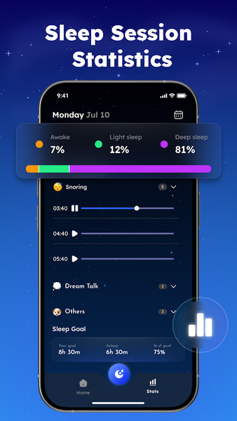 Sleep Tracker - Smart Alarm - عکس برنامه موبایلی اندروید